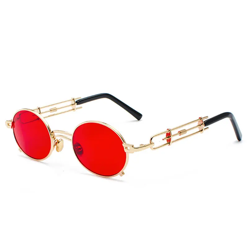 

Vintage Steampunk Oval Sunglasses Brand Design Women Men Sun Glasses Mirror Lens Shades Gafas Eyewear Oculos de sol UV400