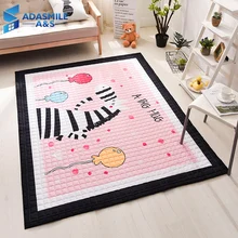 Ковер для детской комнаты в скандинавском стиле, стеганый коврик с татами, коврик для спальни с рисунком розовой зебры, игровой коврик для ползания, ковры для гостиной
