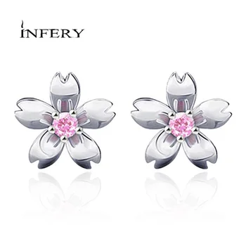 

Fashion Cute Flower Design 925 Sterling Silver Rhinestone Stud Earrings for Women Girls Jewelry Party Gift Wholesale 2Y449