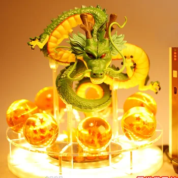 

Dragon Ball Z Action Figures Shenron Dragonball Z Figures Set Esferas Del Dragon+7pcs 3.5cm Balls+LED Base Figuras DBZ Toys