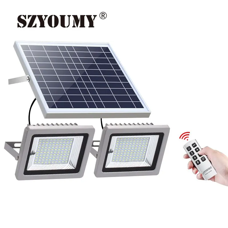 Szyoumy Outdoor Solar Led Floodlight 36 63 80 100 Leds Double Head Szyoumy Outdoor Solar Led Floodlight 36