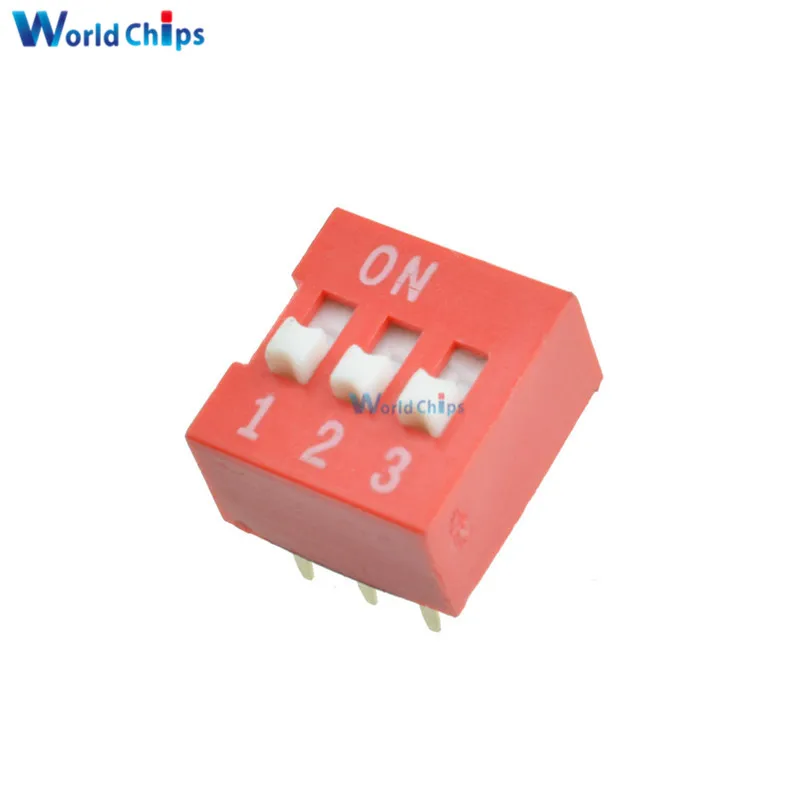 10Pcs Slide Type Switch Module 2.54mm 5-Bit 5 Position Way DIP Red Pitch NEW 