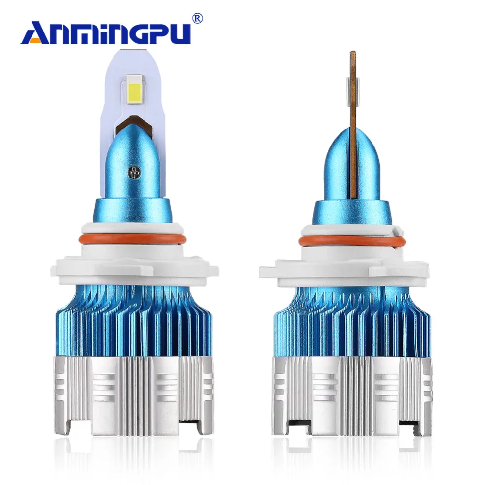 Anmingpu 2x Mi2 9005 9006 светодиодный фонарь H4 H7 H1 H3 6000K 50 Вт 8000LM 9005/HB3 9006/HB4 H8 H9 H11 Авто