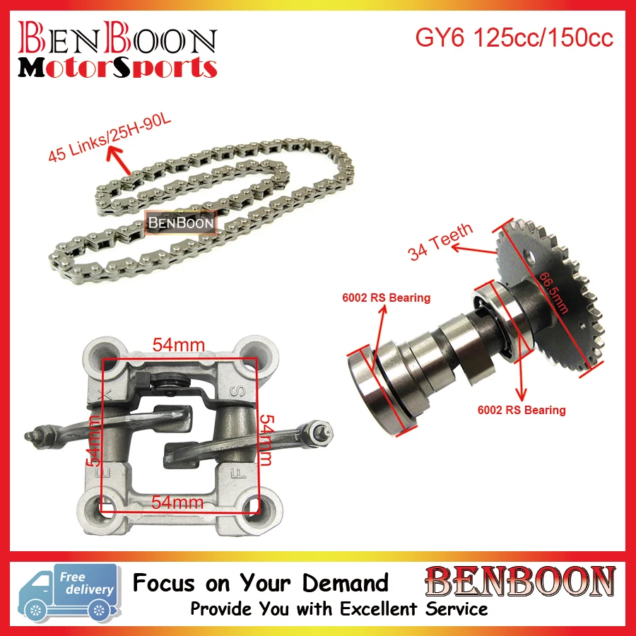 GY6 150cc Timing Chain Camshaft and Camshaft Holder 157QMJ Engine