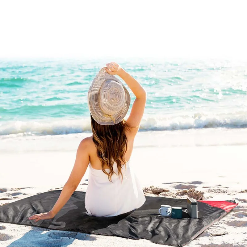 140x100 سنتيمتر في الهواء الطلق التخييم الحصير وسادة مقاوم للرطوبة للطي نزهة الحصير للماء بطانية شاطئ خفيفة الوزن قماش القنب الأرض الحصير