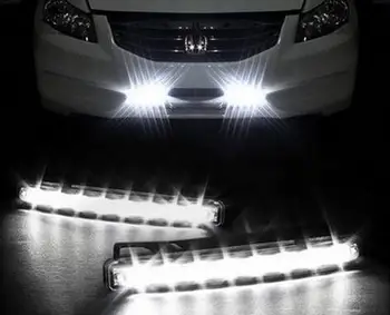 

2pcs/lot Super White Car Daytime Running Light LED DRL Auto Universal White 12V DC 8 LED 6000k Super Bright Day Light