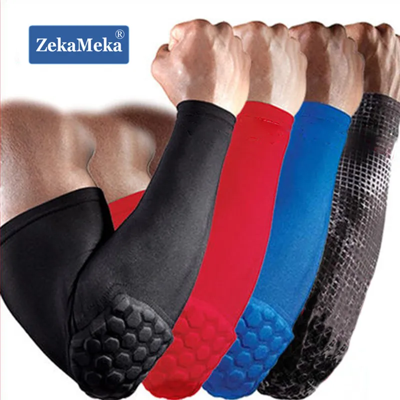 ZekaMeka العسل شارة الكوع منصات الركبة كرة السلة كم كرة السلة الكرة الطائرة الرياضة السلامة واقية ضمادة مرنة الشريط
