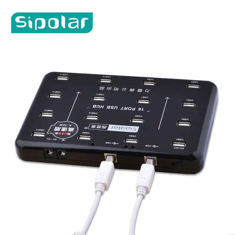 

Sipolar 16 Ports USB 2.0 Hub Duplicator Fast Speed For TF SD Card Reader U-disk Data Test Batch Copy With 5V3A Power Adapter