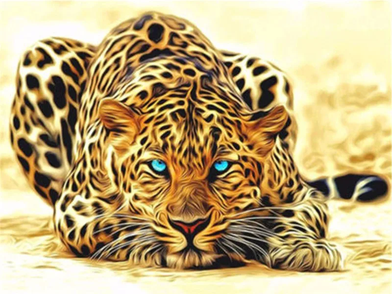 DIY 5D алмазная картина Алмазная вышивка леопард Гепард зверь картина из страз мозаичные рисунки животных джунглей