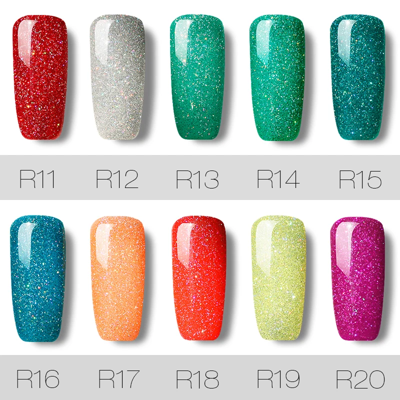 ROSALIND Gel Nail Polish Rainbow color Nail gel Manicure Set For Nail art Top Base Soak off Gel lac