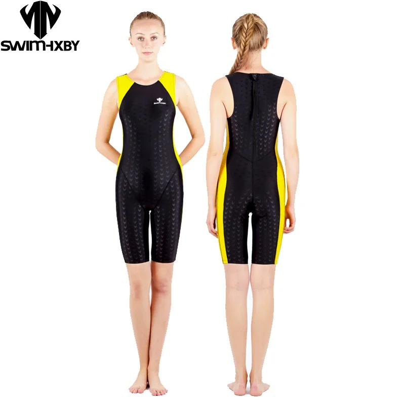 Image HXBY Professional Men Women one piece full swimming suit competition racing triathlon suit sharkskin bathing suits Free Shipping