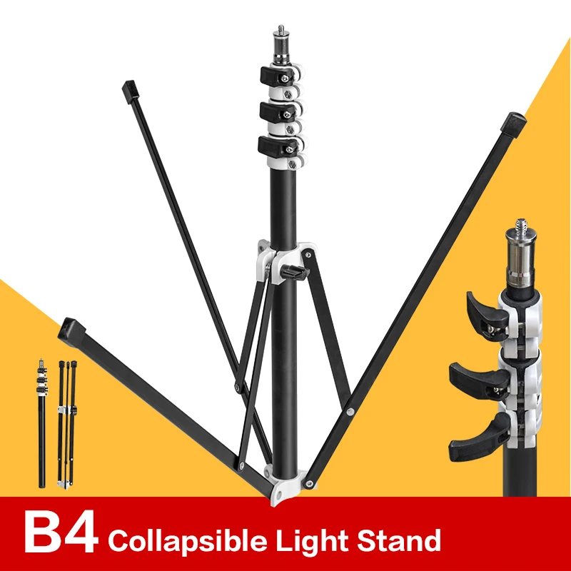 

HPUSN studio 200cm metal Light Stand Aluminum alloy collapsible tripod w/ telescoping rod Photo Flash lighting Kits holder