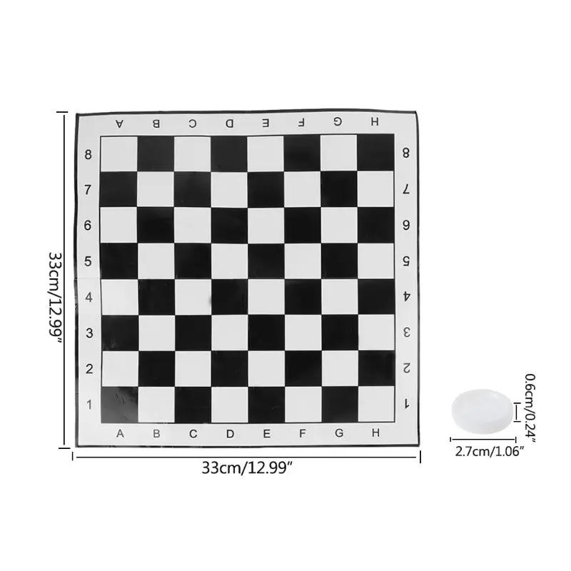 Портативные международные Шахматные шашки складные шашки белые и черные настольные игры