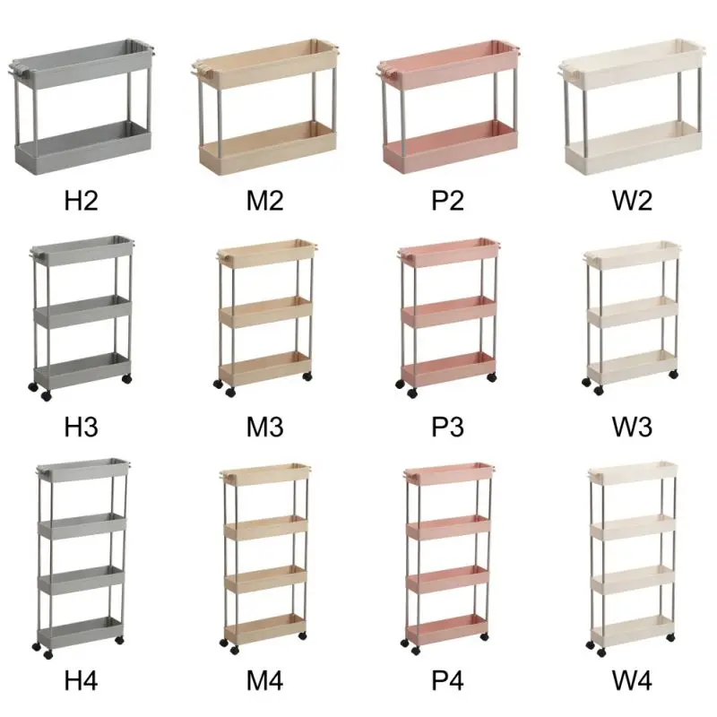 2/3/4 Слои Кухня подвижная стойка для холодильника с колесами, Ванная комната организации промежуток коляска Держатели