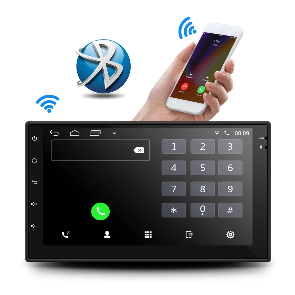 2 Din Car Radio GPS de navegación Android 6,0 reproductor de Audio pantalla táctil Quad Core radio de coche USB reproductor Bluetooth autoradio 12 V