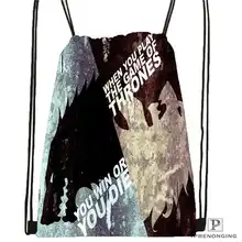 Пользовательская Игра престолов-игра-походная сумка на шнурке милый рюкзак для детей(черная спина) 31x40 см#20180611-02-61