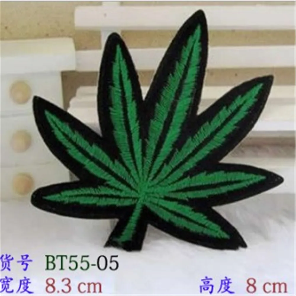 

Pot Leaf Weed Retro Boho Hippie Applique Iron-on Patch Sewing Applique Cute Sew On Fabric Badge DIY Apparel Accessories