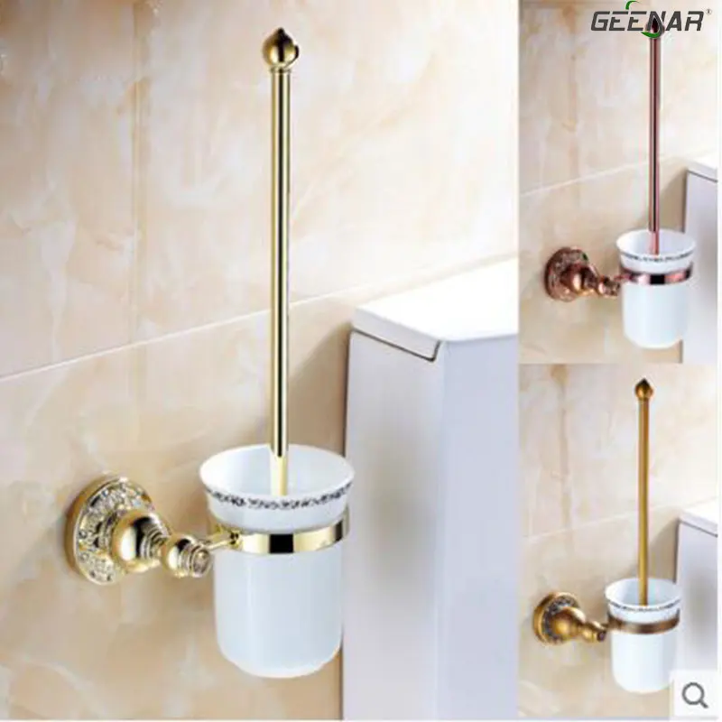 

Antique gold rose gold toilet brush set toilet brush porcelain bathroom bathroom hardware accessories