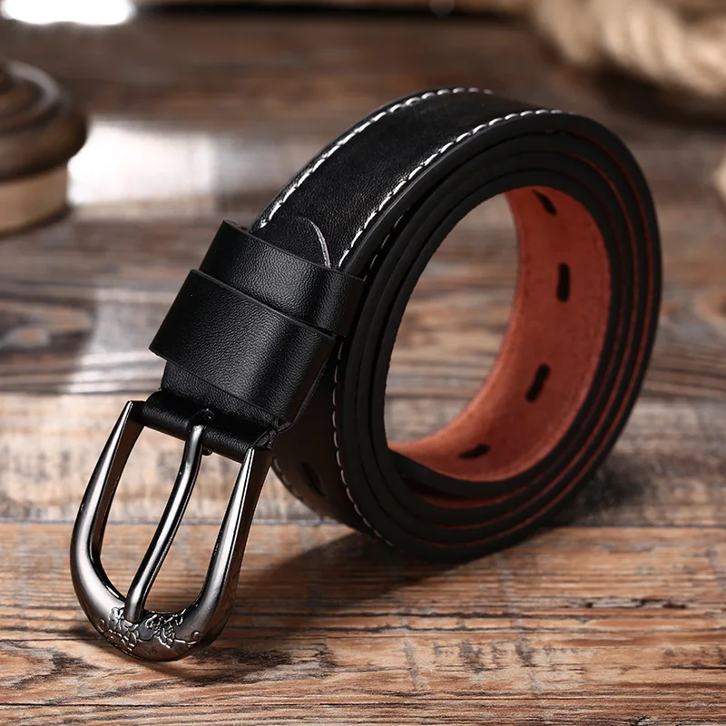 

True leather belt leisure automatic buckle two-layer cowhide women's belt fashion leisure alloy manufacturers wholesale