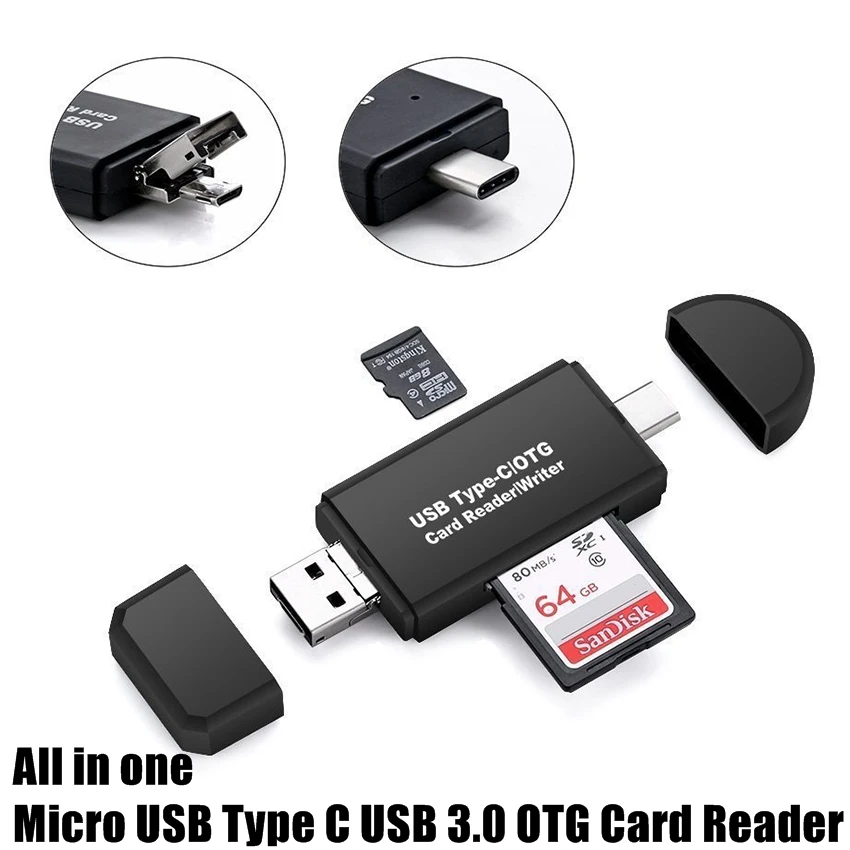 Все в одном Micro USB Type C 3 0 OTG кардридер SD карта писатель мобильный адаптер для