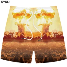 KYKU Bomb шорты мужские военные пляжные шорты Карго Россия город 3d Печатные Шорты повседневные пламя мужские шорты летние большие размеры