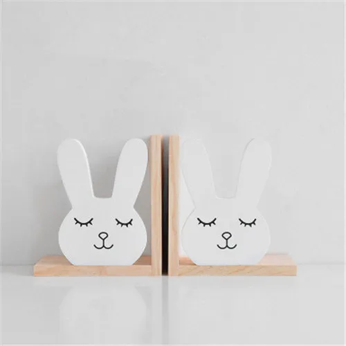 2pcs/set Ins Wood Book Stand Block Wooden Toy Model Creative Kid Room Article INS Christmas Birthday Gift Nordic - Цвет: A0215-2pcs rabbit