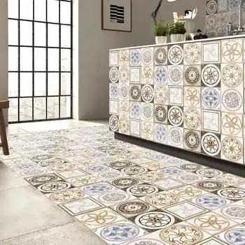 

5M Ceramic Tile 3D Printing Film PVC Floor Contact Paper Covering DIY Self-adhensive Waterproof Wall Sticker
