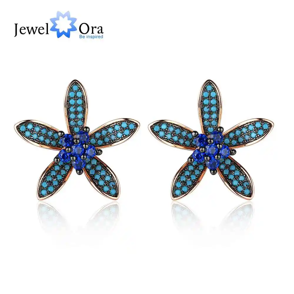 

CZ Lilac Flower 925 Silver Stud Earrings Unique Earrings For Women Fashion Jewelry Birthday Party Decoration(Jewelora EA103044)