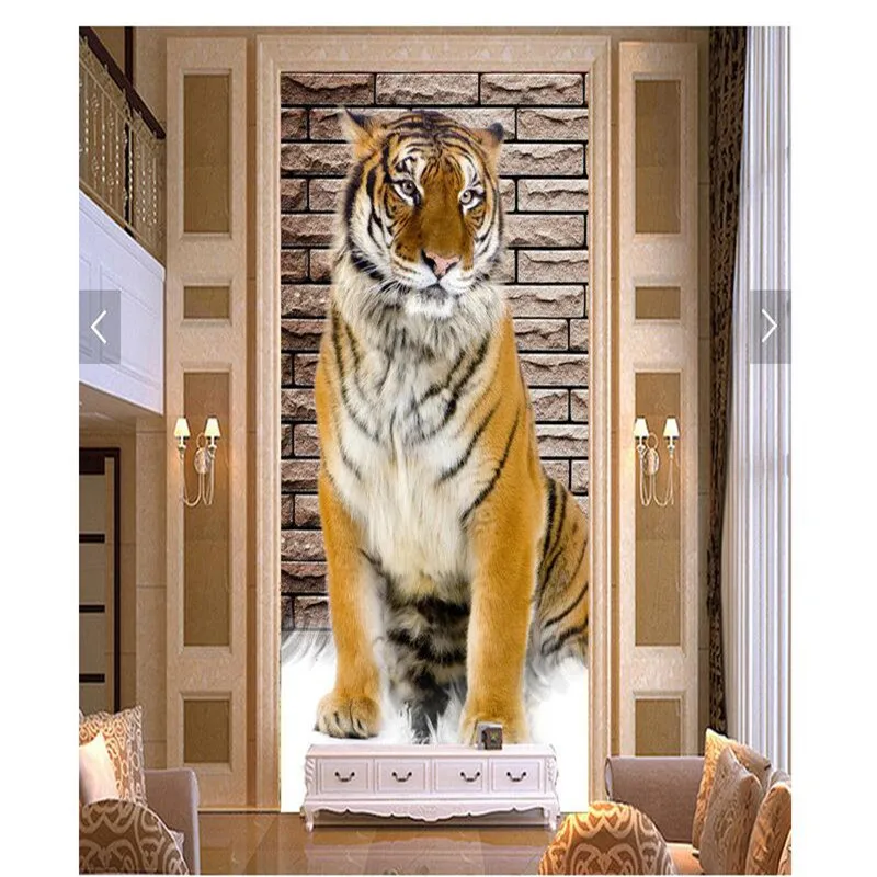 

wall paper 3d art mural HD kingly king of the forest tiger covering Home Decor Modern Wall Painting For Living Room wallpaper