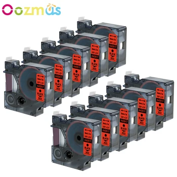 

Oozmas 10pcs Label Cartridge for Dymo black on red For DYMO 9mm 40917 Compatible for DYMO D1 Label Tape Maker Printer Ribbons