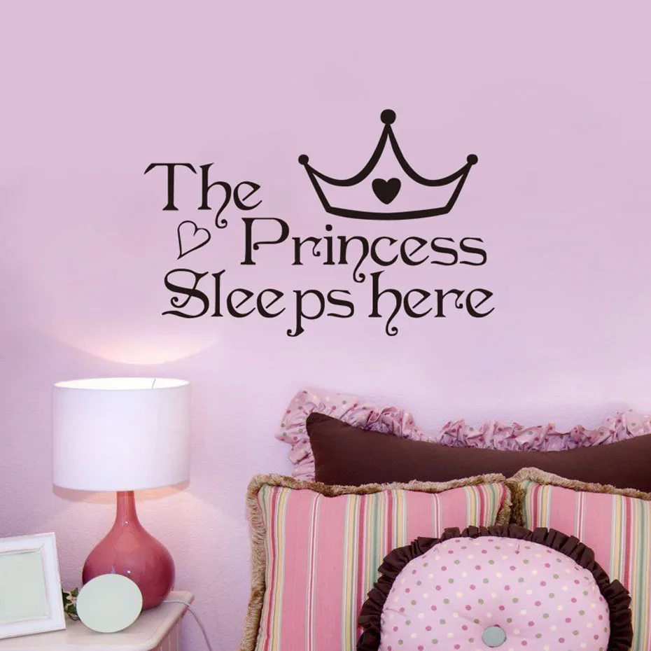 The Princess Sleep Here Wall Stickers For Kids Room Wall Decals Home