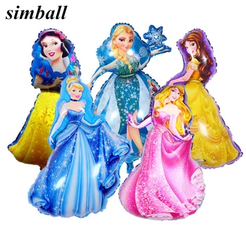 

5pcs 93*55cm Large Belle Aurora Cinderella Snow White Elsa Princess Foil Balloons Baby Birthday Party Decoration Helium Balloons