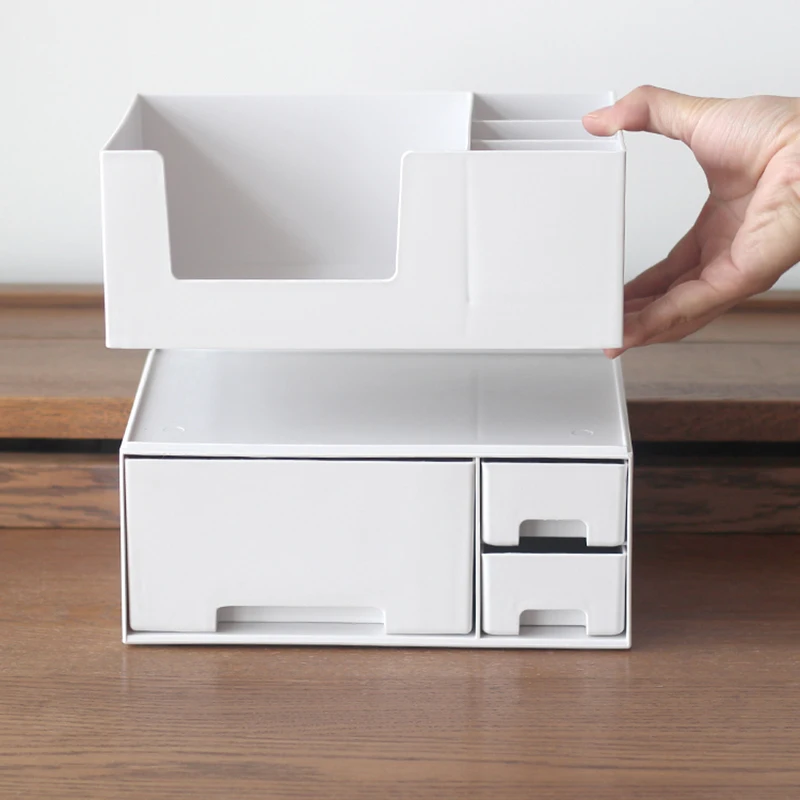 2 Layers Combination Cosmetic Storage Box Dormitory Desktop Lipstick Makeup Skin Care Mask Organizer Dressing Table Container