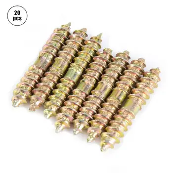 

20Pcs/set 5*30mm Dowel Screw Woodworking Furniture Connector Double Ended Screw iron self tapping screw tornillos