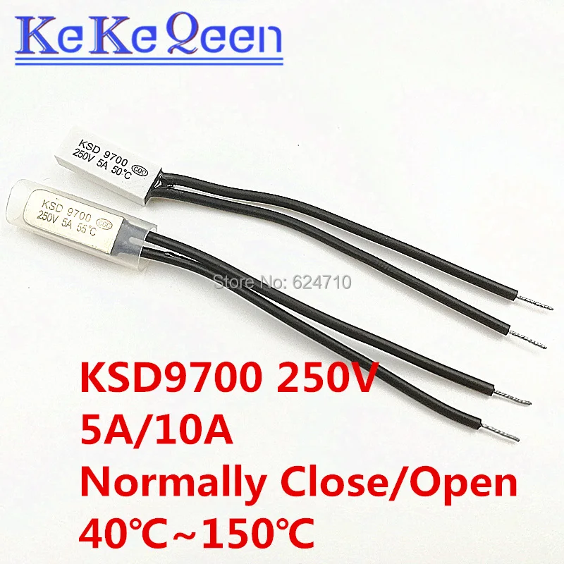 Controle térmico do interruptor de temperatura, KSD9700, 250V, 5A, 10A, 16, 40, 45, 50, 55, 60, 65, 70, 75, 80, 85, 90, 95, 100, 105, 110, 120, 125, 135, 140 graus