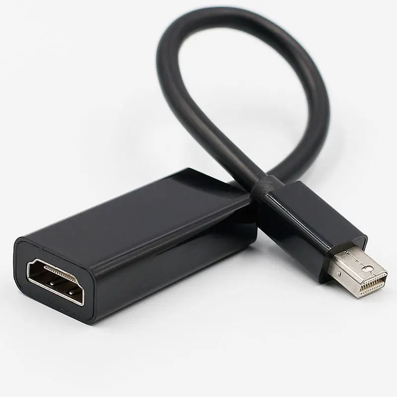 Мини кабель DP-HDMI конвертер адаптер мини дисплей порт Дисплей порт Адаптер DP к HDMI для Apple Mac Macbook Pro Air notebook - Цвет: Черный