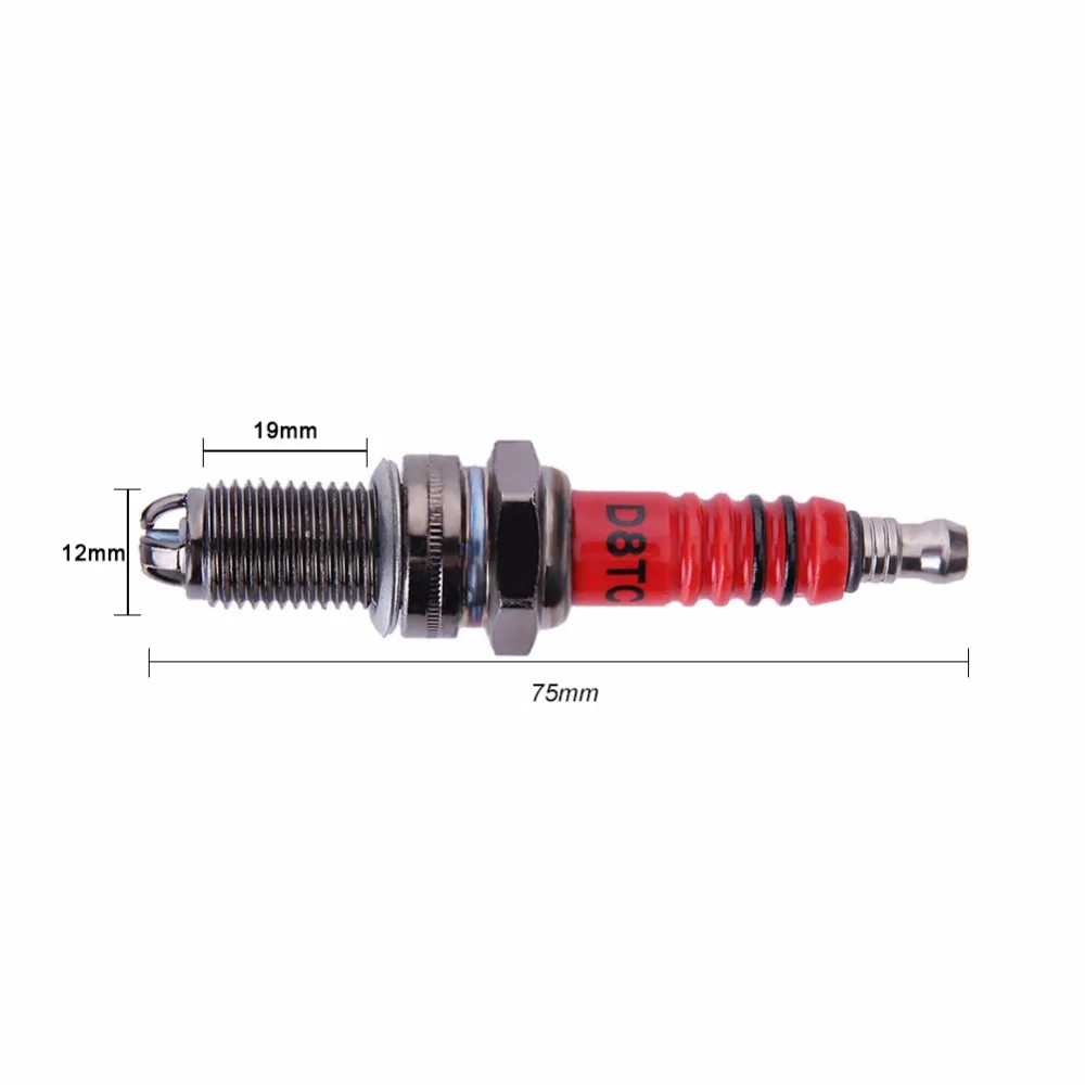 Vodool D8TC High Performance Reduce Carbon Deposition 3-Electrode Motorcycle Spark Plug for Honda for Yamaha Moto Accessories