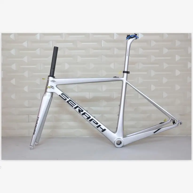 Flash Deal 2019 seraph  full carbon t1000 road bicycle frame fm686 silver color weave ud matte/glossy/accept customized design 10