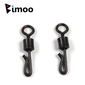 

Bimoo 50pcs Q-Shaped Matt Black Brass Kwik Quick Change Swivel Clip for Carp Fishing Terminal Tackle Accessory Size 4
