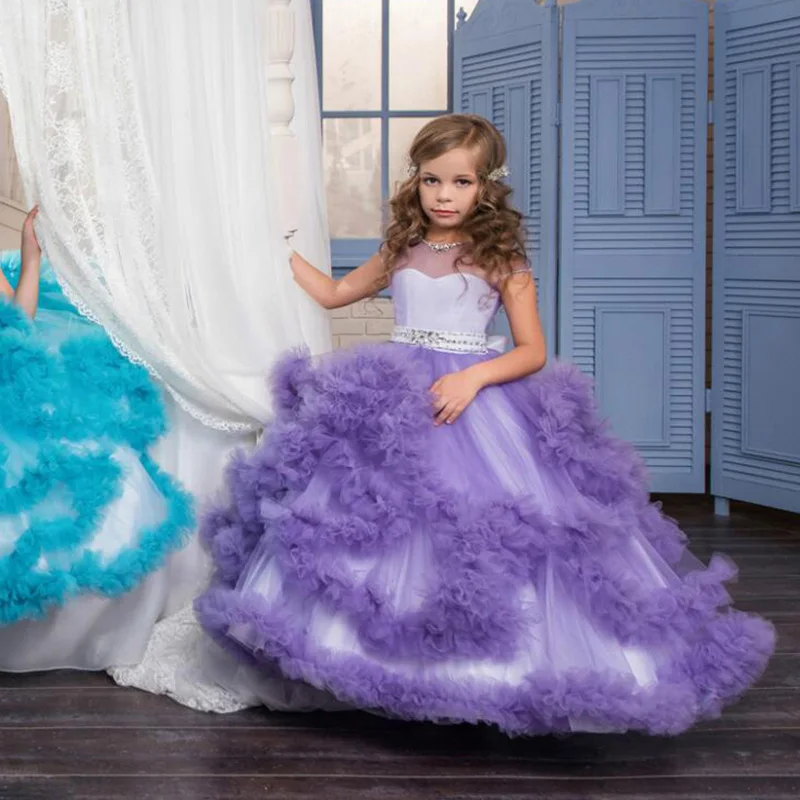 Платье для девочек Aibaowedding длинное розовое платье с цветами из тюля 2019|Платья| |