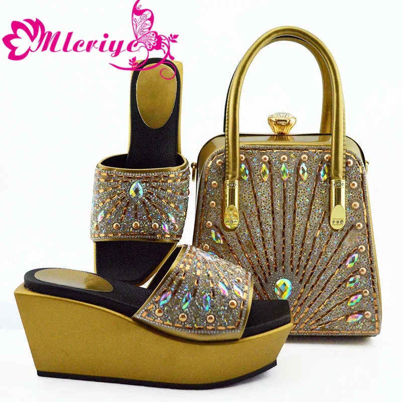 

Italian Designer Shoes and Bags Matching Set Decorated with Rhinestone Designer Shoes Women Luxury 2019 Shoes Woman High Heel