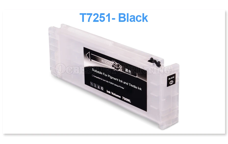 6 цветов/комплект T7251 T7251-T7254 T725A T725A многоразовый картридж с чипом для Epson SureColor F2000 F2100 принтер 700 мл/уп