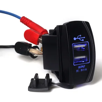 

Dewtreetali Dual USB Car Charger Power Adapter 5V 3.1A Dual USB Socket Charger For iPhone 5 6 6S Ipad Samsung Tablet Car-Charger