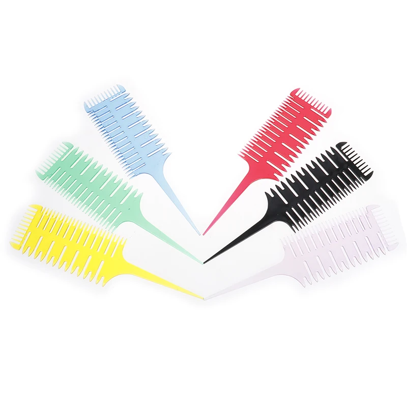 3-Side Hair Dyeing Comb Sectioning Highlight Comb Professional Weave Weaving Comb Hair Dye Styling Tool For Salon Use