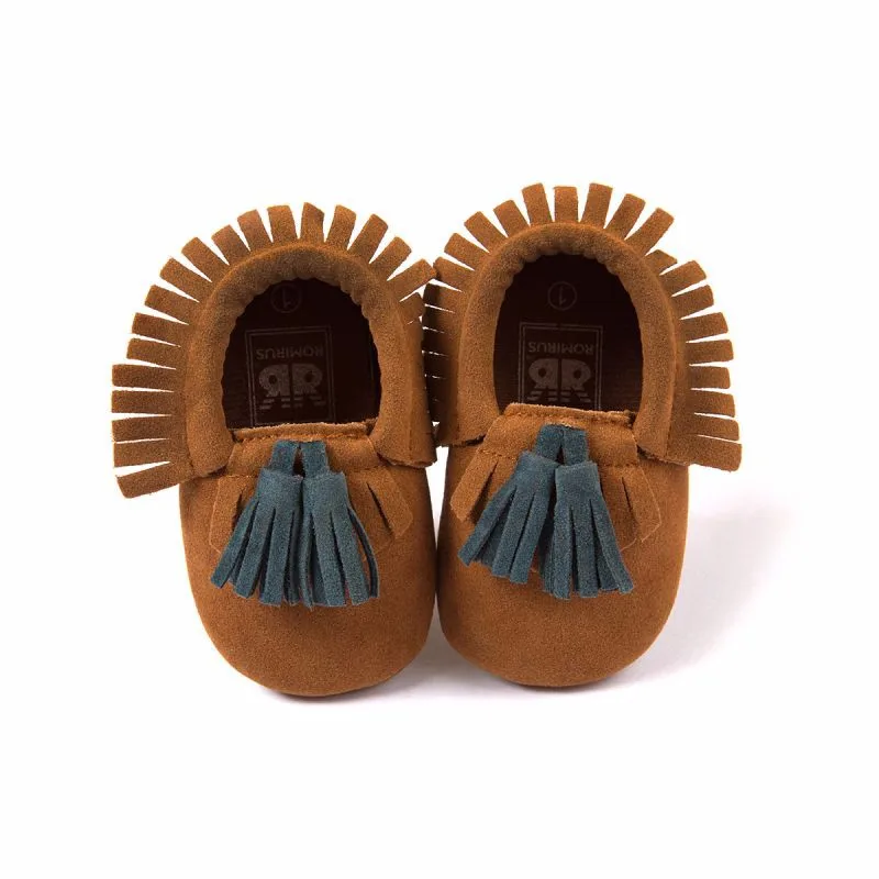 Милая детская обувь для малышей младенцев унисекс для девочек и мальчиков мягкие мокасины из искусственной кожи с кисточками