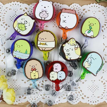 

1 Pcs Cute Retractable Corner creature San-x Sumikko Badge Reel Student ID Name Card Badge Holder Office Supplies
