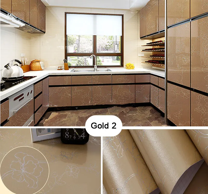 Self-adhesive Vinyl Peel Stick Glitter Wallpaper Roll Wall Paper Sticker Inte...