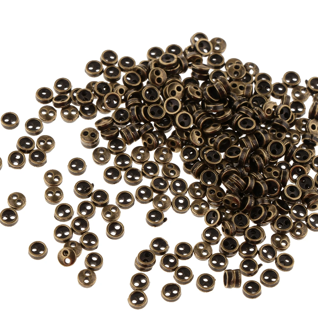 300pcs/set Mini Metal Tiny Buttons for Doll Clothes DIY Making Accessories Light Bronze
