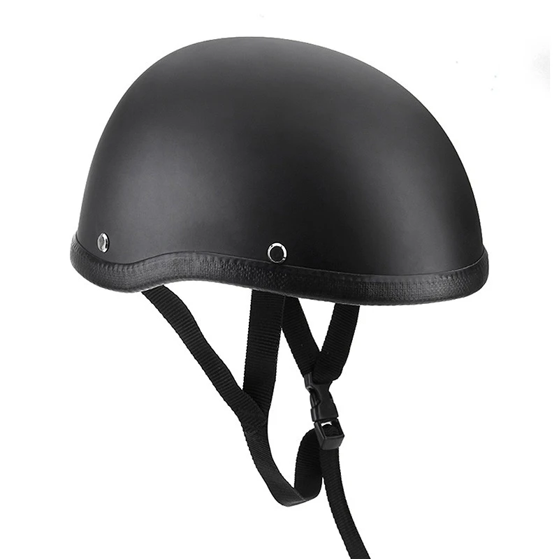 Череп Кепка мотоциклетный шлем винтажный открытый шлем Ретро немецкий стиль Чоппер Крузер, мат Черный