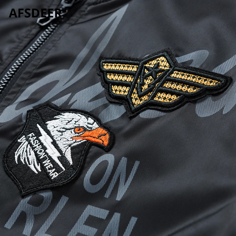 Military Bomber Jacket Men Designer Clothes 2018 Autumn Winter Casual Thick Warm Reversible Embroidery Patch Army Tactical Coat Military Bomber Jacket Men Designer Clothes 2018 Autumn Winter Casual Thick Warm Reversible Embroidery Patch Army Tactical Coat